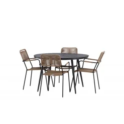 Break Rund Loungesæt - Havemøbelsæt - Sort,Latte