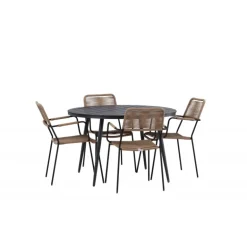 Break Rund Loungesæt - Havemøbelsæt - Sort,Latte