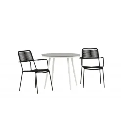Break Rund Spisestuesæt - Grå,Hvid