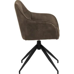 Brenda spisebordsstol med armlæn brun stof