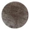 Brilliant Rund Shaggy tæppe Ensfarvet - Brun