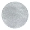 Brilliant Rund Shaggy tæppe Ensfarvet - Sølv
