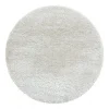 Brilliant Rund Shaggy tæppe Ensfarvet - Natur