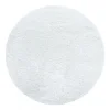 Brilliant Rund Shaggy tæppe Ensfarvet - Sne