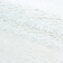 Brilliant Rund Shaggy tæppe Ensfarvet - Sne