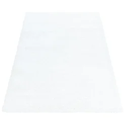 Brilliant Shaggy tæppe Ensfarvet - Sne