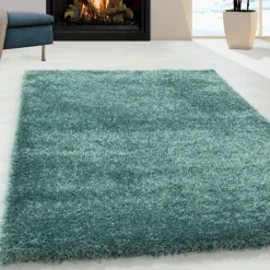 Brilliant Shaggy Tæppeløber Ensfarvet - Aqua