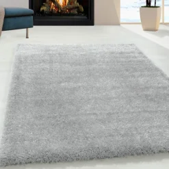 Brilliant Shaggy Tæppeløber Ensfarvet - Sølv