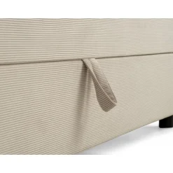Børkop 7-Zonet 140x200 cm Boksmadras seng med opbevaring Beige Fløjl