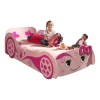 Børneseng bil 90 x 200 cm – lyserød LOVE CAR