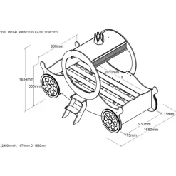 Børneseng bil/karret 90 × 200 cm – lyserød