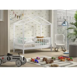 Børneseng hus – Dallas juniorseng 70 x 140 cm, hvid