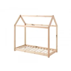 Børneseng husform 70 × 140 cm – natur (Cabane)