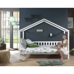 Børneseng husform 90 x 200 cm – Dallas, hvid