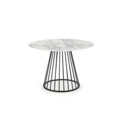 BRODWAY bord, - top - Hvid marmor, ben - Sort