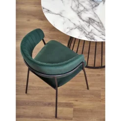 BRODWAY bord, - top - Hvid marmor, ben - Sort