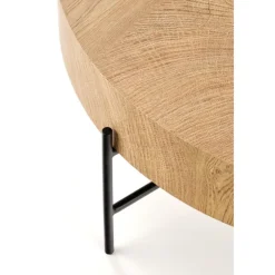 BROKLYN Rund sofabord Ø80 cm Natur eg / Sort