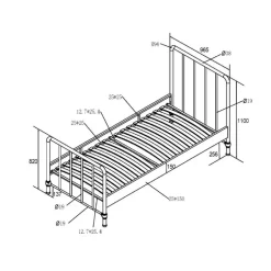 Bronxx Seng (90 x 200 cm) - Blå