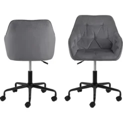 Brooke skrivebordsstol grå stof