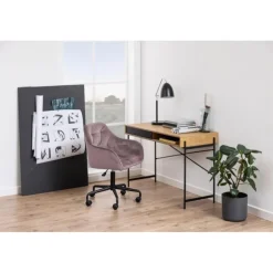 Brooke skrivebordsstol støvet rosa velour