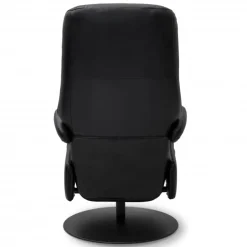 Bull lænestol med 2 motor og indbygget skammel - Sort læder