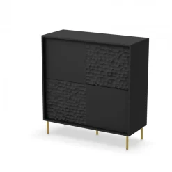 BULLET KM-2 kommode, Sort/guld