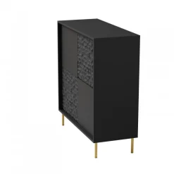 BULLET KM-2 kommode, Sort/guld