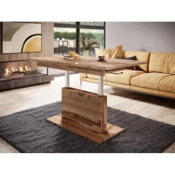 BUSETTI sofabord med løftbar spisebordsplade Justerbart 126-167 cm wotan eg