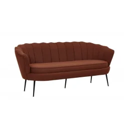 Calais 3 personers Sofa - Sort og - Rød
