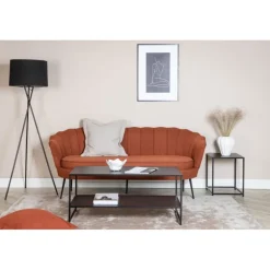 Calais 3 personers Sofa - Sort og - Rød