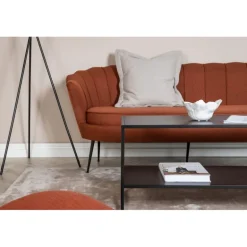 Calais 3 personers Sofa - Sort og - Rød