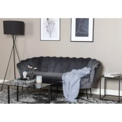 Calais 3 personers Sofa - Sort og Mørkegrå