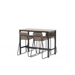 Camden Spisebordssæt - Mørkegrå og Valnød