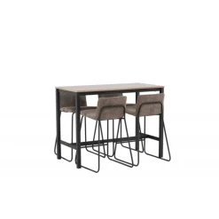 Camden Spisebordssæt - Mørkegrå og Valnød