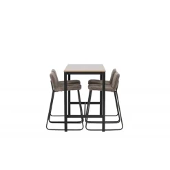 Camden Spisebordssæt - Mørkegrå og Valnød