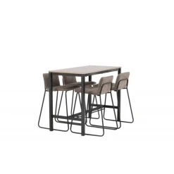 Camden Spisebordssæt - Mørkegrå og Valnød