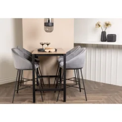 Camden t Spisebordssæt - Mørkegrå og Valnød