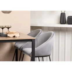 Camden t Spisebordssæt - Mørkegrå og Valnød