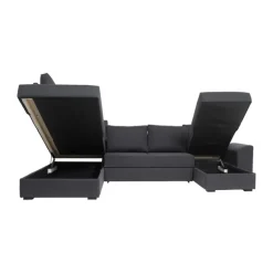 Canapé Deluxe U-Sovesofa højrevendt - Med Indbygget Sengeudtræk og Opbevaring