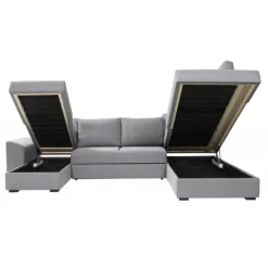 Canape Deluxe U-Sovesofa venstrevendt - Med Indbygget Sengeudtræk og Opbevaring