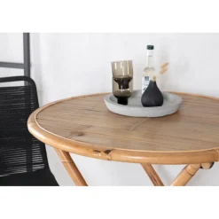 Cane Rundt Loungesæt - Havemøbelsæt - Sort,Natur