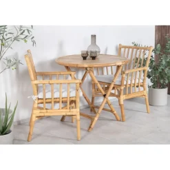 Cane Rundt Spisestuesæt - Natur,Sand