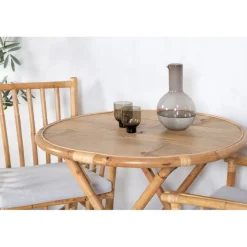 Cane Rundt Spisestuesæt - Natur,Sand