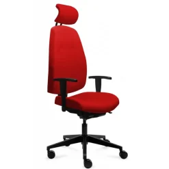 Cari høj kontorstol med nakkestøtte rød