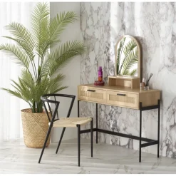 CARMEN konsolbord, Naturlig / Sort