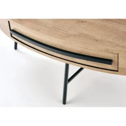 CAROLINA sofabord, gylden eg / Sort