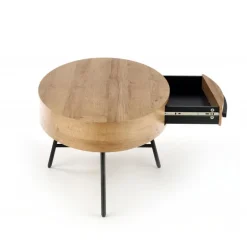 CAROLINA sofabord, gylden eg / Sort