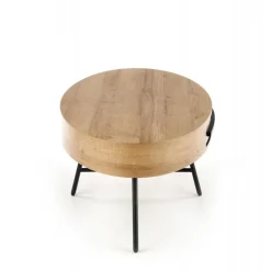 CAROLINA sofabord, gylden eg / Sort