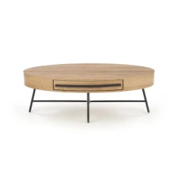 CAROLINA sofabord, gylden eg / Sort