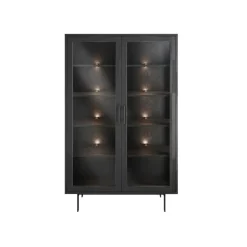 CASØ GALA Vitrine lav 112x172 cm massiv ask / sortbejdset